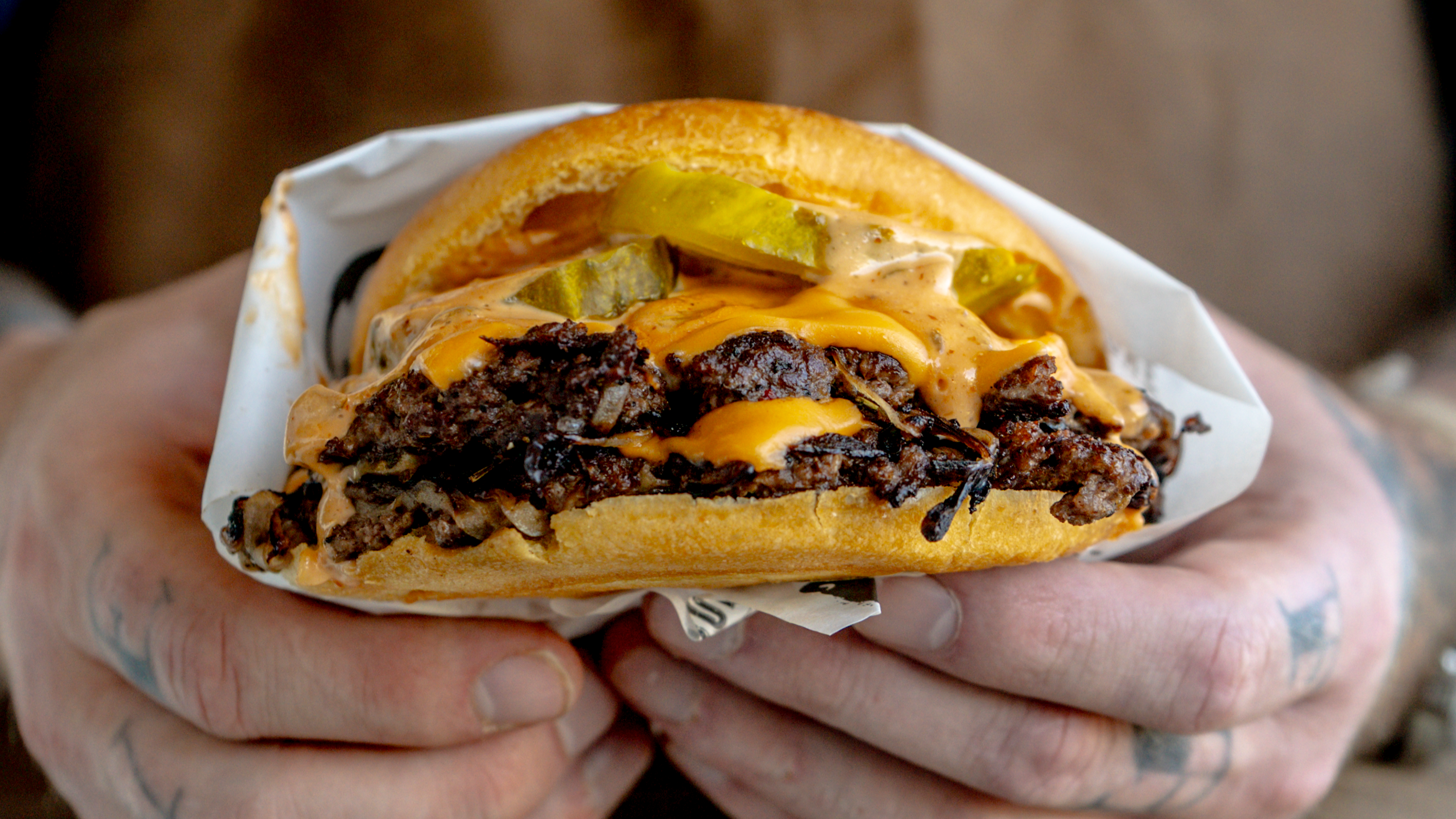 Bison Smash Burger made with Iberian Pork